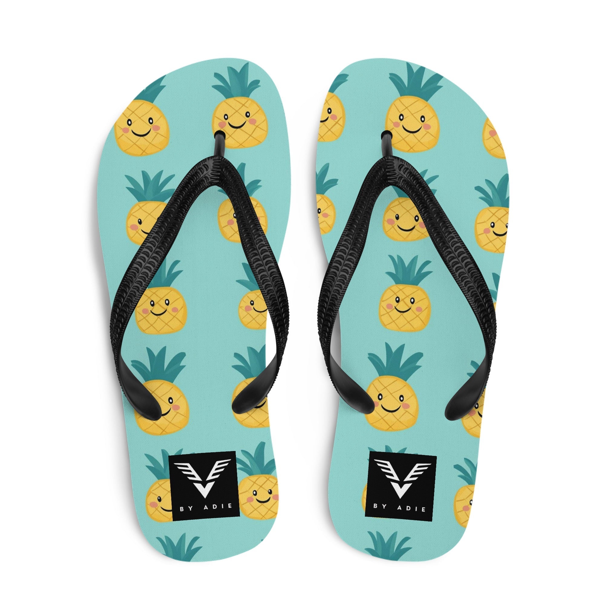 Happy Pineapple Flip Flops