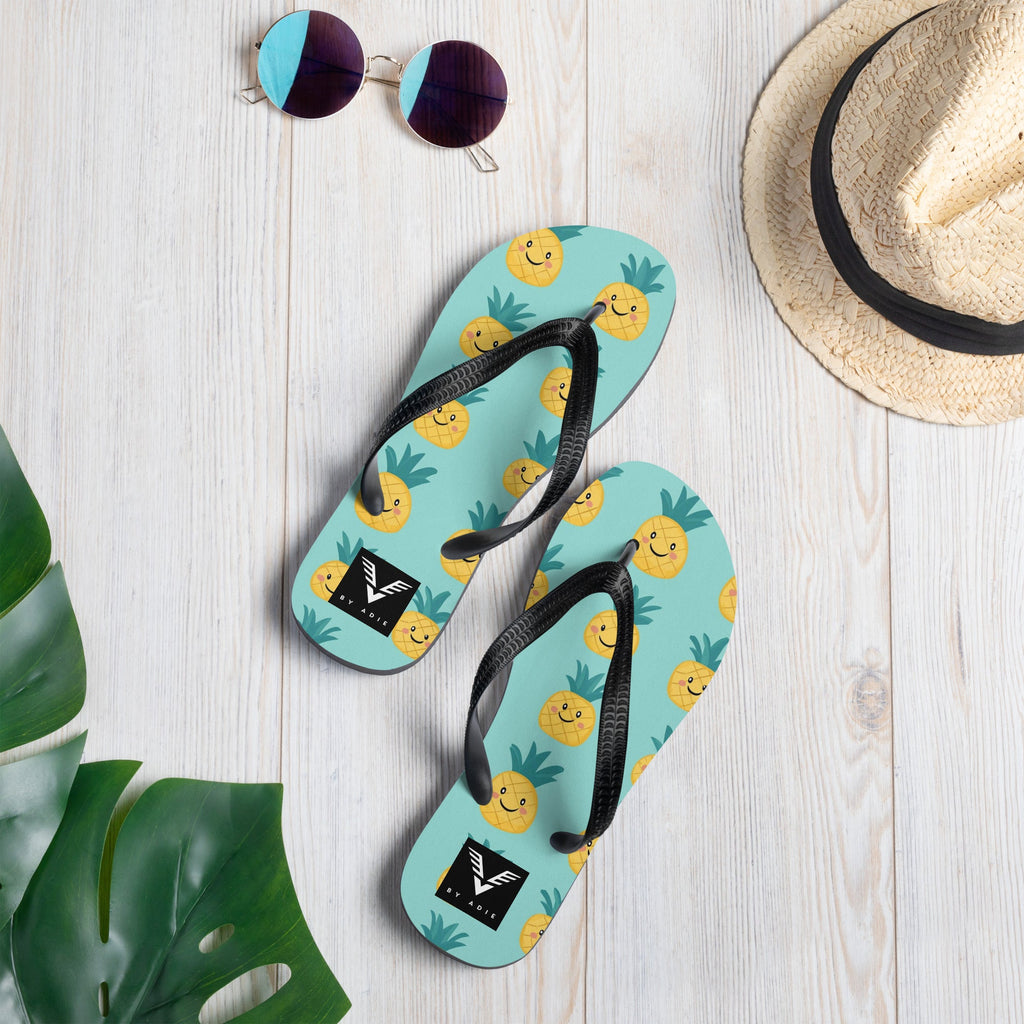 Happy Pineapple Flip Flops
