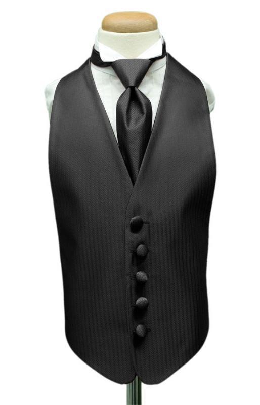 Herringbone Kids Tuxedo Vest-6