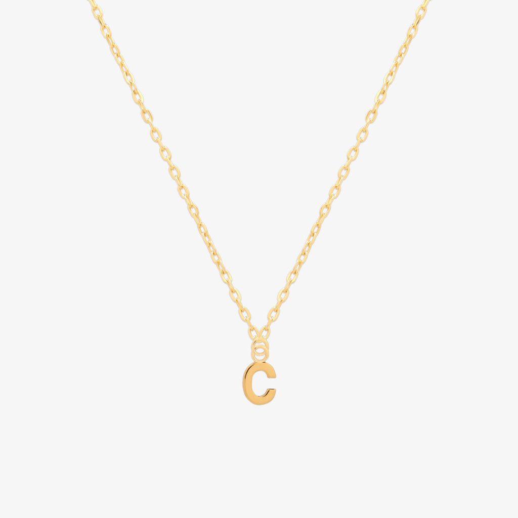 Classic Initial Pendant Necklace (50cm)-2