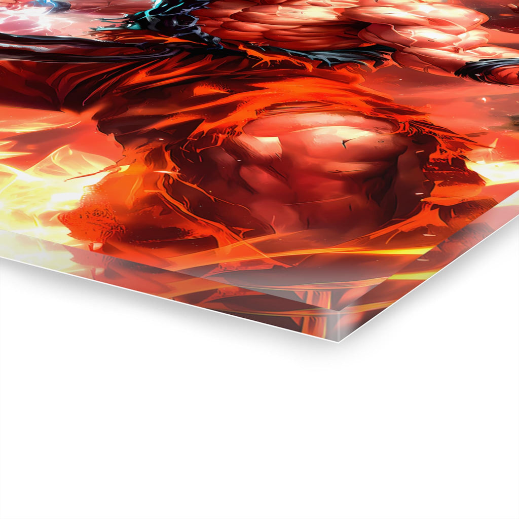 ColorFlow | Dragon Fury Saiyan Warrior Anime Metal Wall Art | Lightning Battle Manga Artwork-2