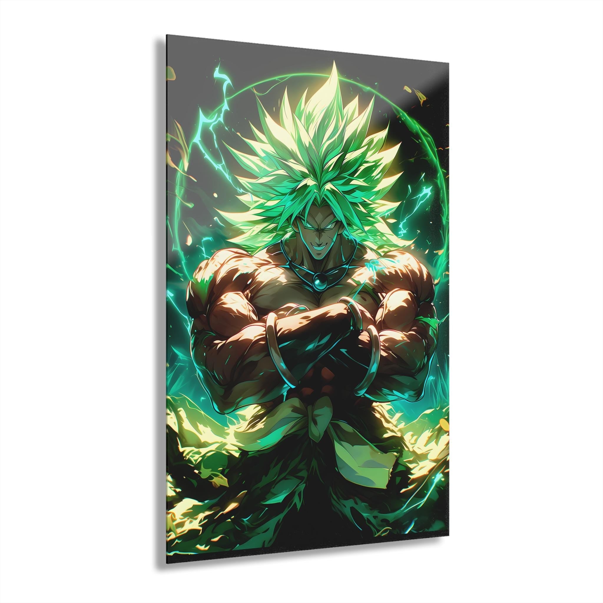 ColorFlow | Emerald Berserker Warrior Anime Metal Wall Art | Savage Power Manga Inspired Decor-0