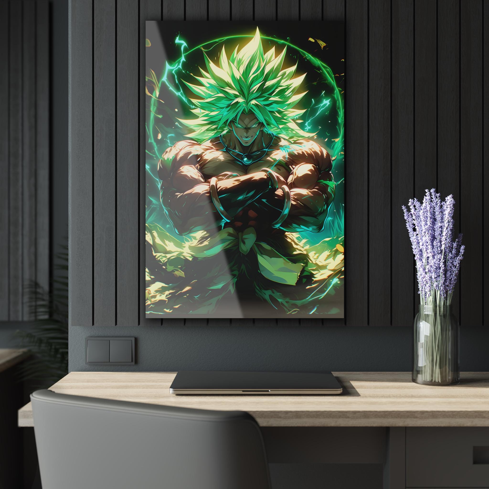 ColorFlow | Emerald Berserker Warrior Anime Metal Wall Art | Savage Power Manga Inspired Decor-1