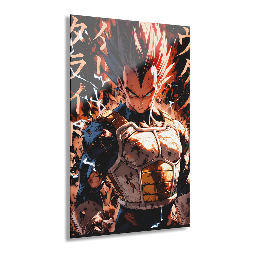 ColorFlow | Infernal Pride Saiyan Prince Anime Metal Wall Art | Lightning Fury Manga Artwork-0