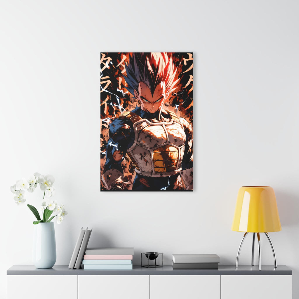 ColorFlow | Infernal Pride Saiyan Prince Anime Metal Wall Art | Lightning Fury Manga Artwork-3