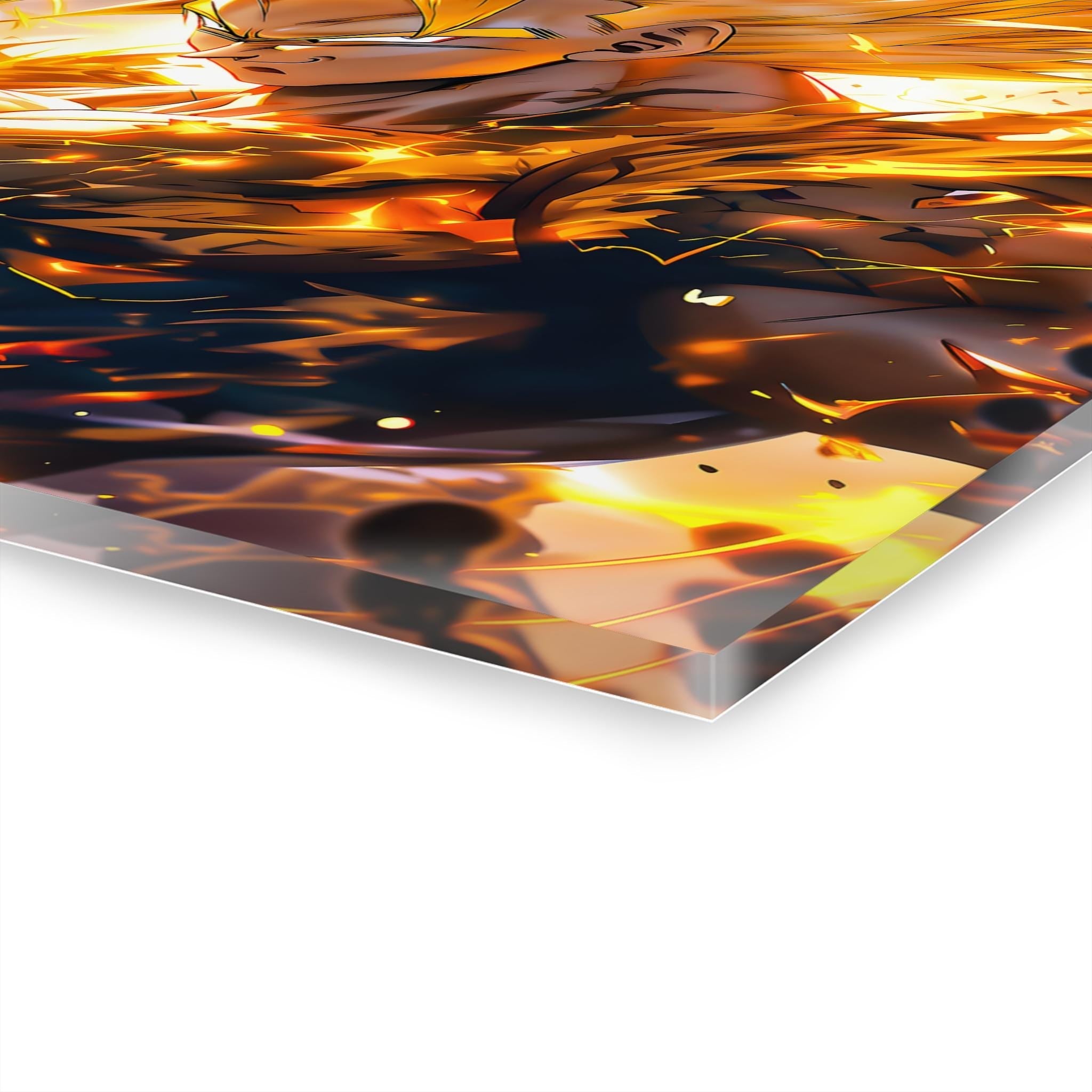 ColorFlow | Golden Ascension Saiyan Warrior Anime Metal Wall Art | Radiant Power Manga Decor-2