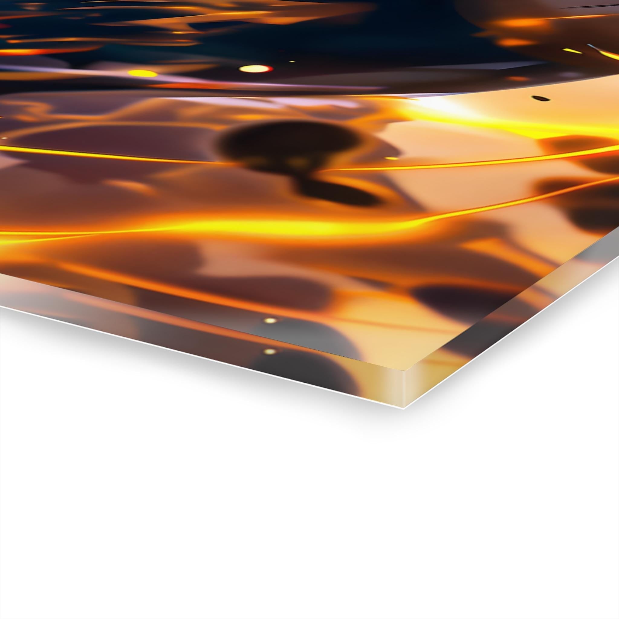 ColorFlow | Golden Ascension Saiyan Warrior Anime Metal Wall Art | Radiant Power Manga Decor-4