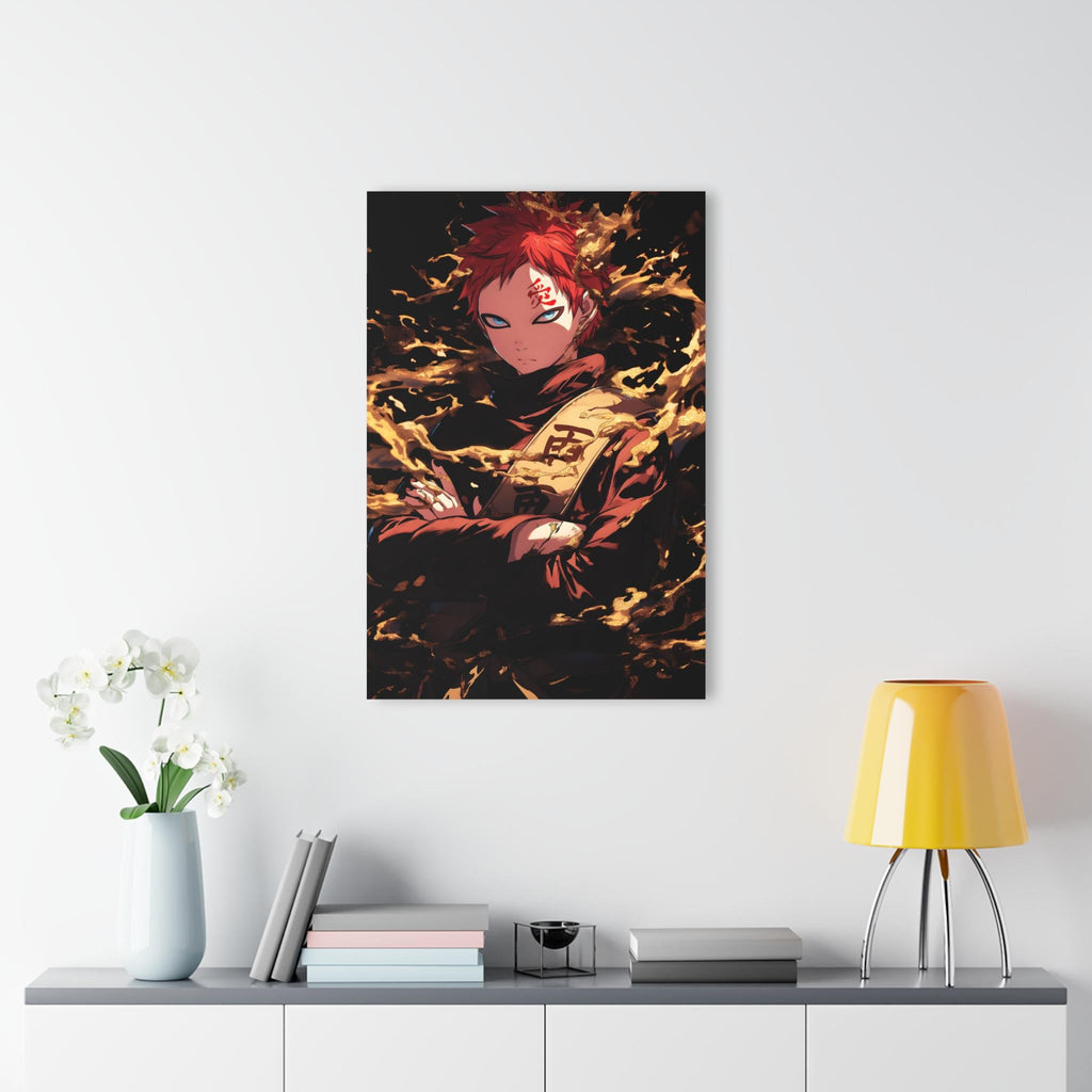 ColorFlow | Desert Sand Shinobi Anime Metal Wall Art | Golden Kazekage Manga Inspired Decor-3