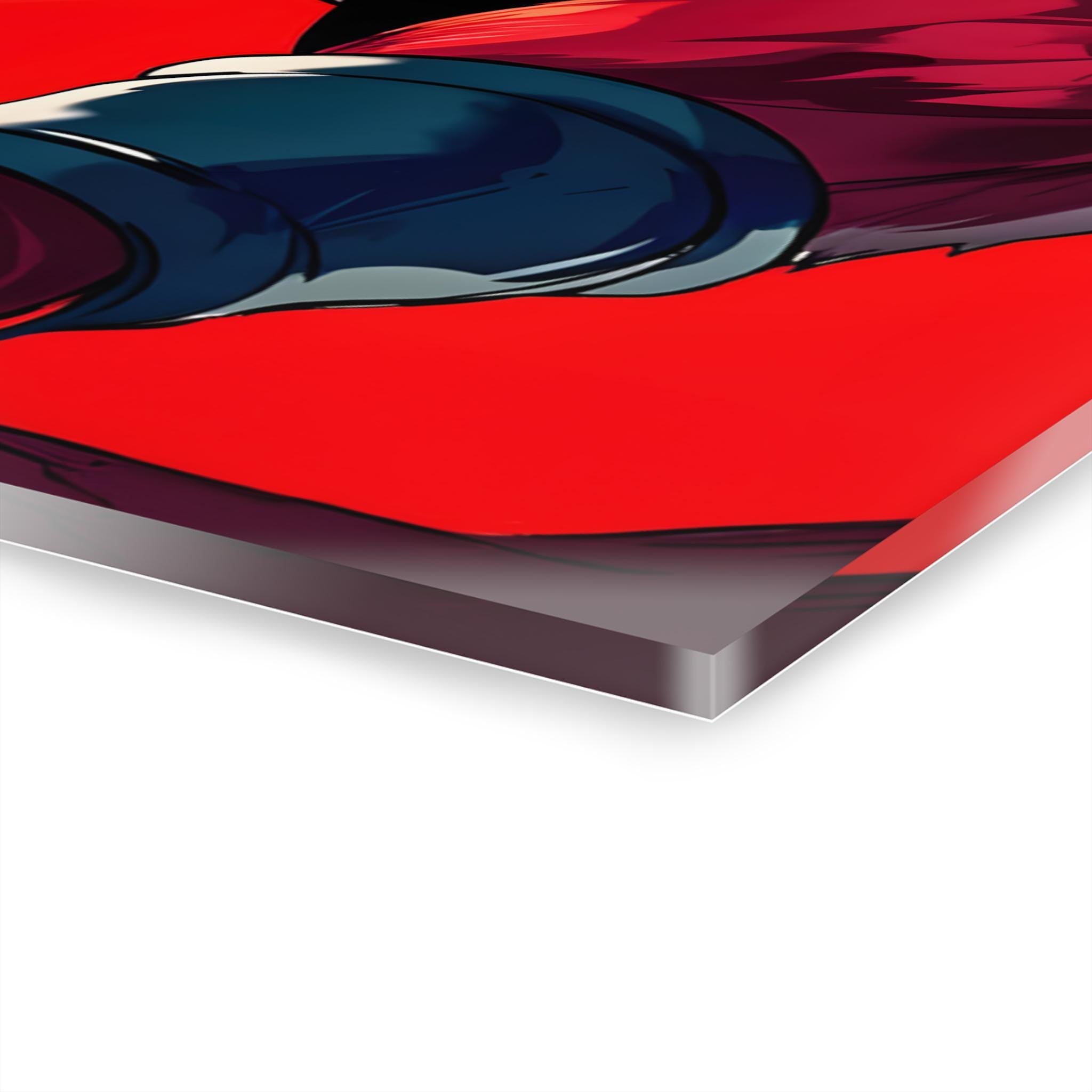 ColorFlow | Primal Shadow Saiyan Warrior Anime Metal Wall Art | Crimson Power Manga Inspired Decor-4