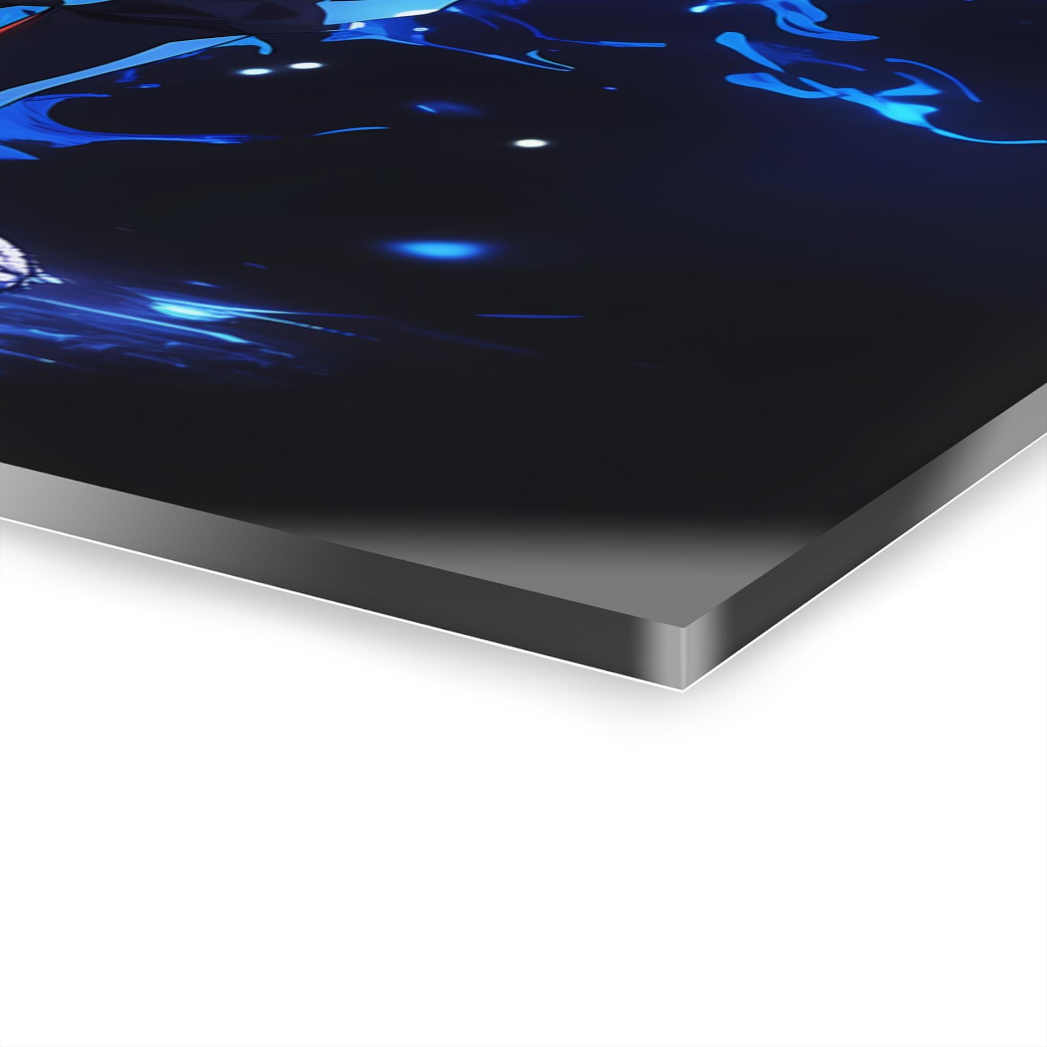 ColorFlow | Fire and Ice Rival Ninjas Anime Metal Wall Art | Dual Element Manga Inspired Decor-4