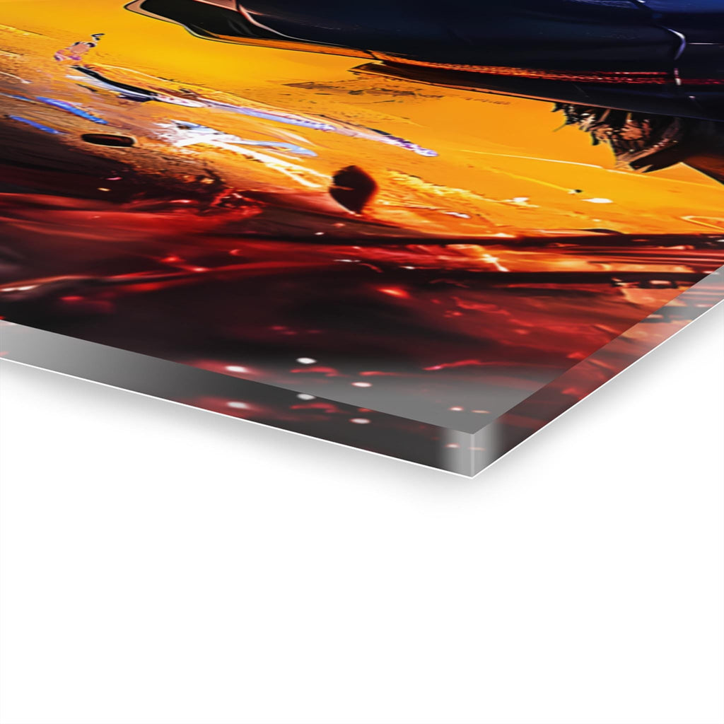 ColorFlow | Beast Mask Dual Blade Fighter Anime Metal Wall Art | Fierce Samurai Manga Decor-4