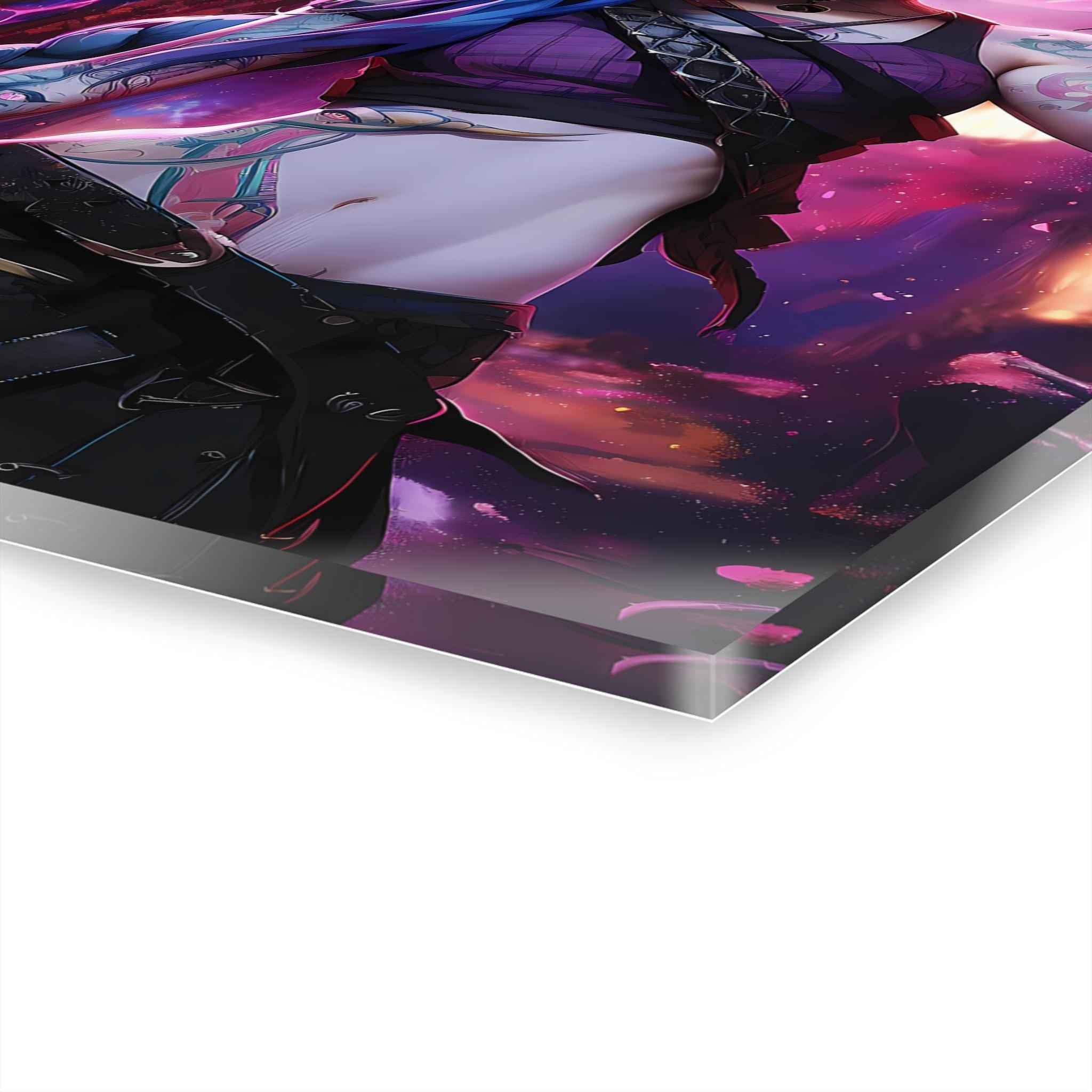 ColorFlow | Neon Rebel Street Fighter Anime Metal Wall Art | Cyberpunk Graffiti Manga Decor-2
