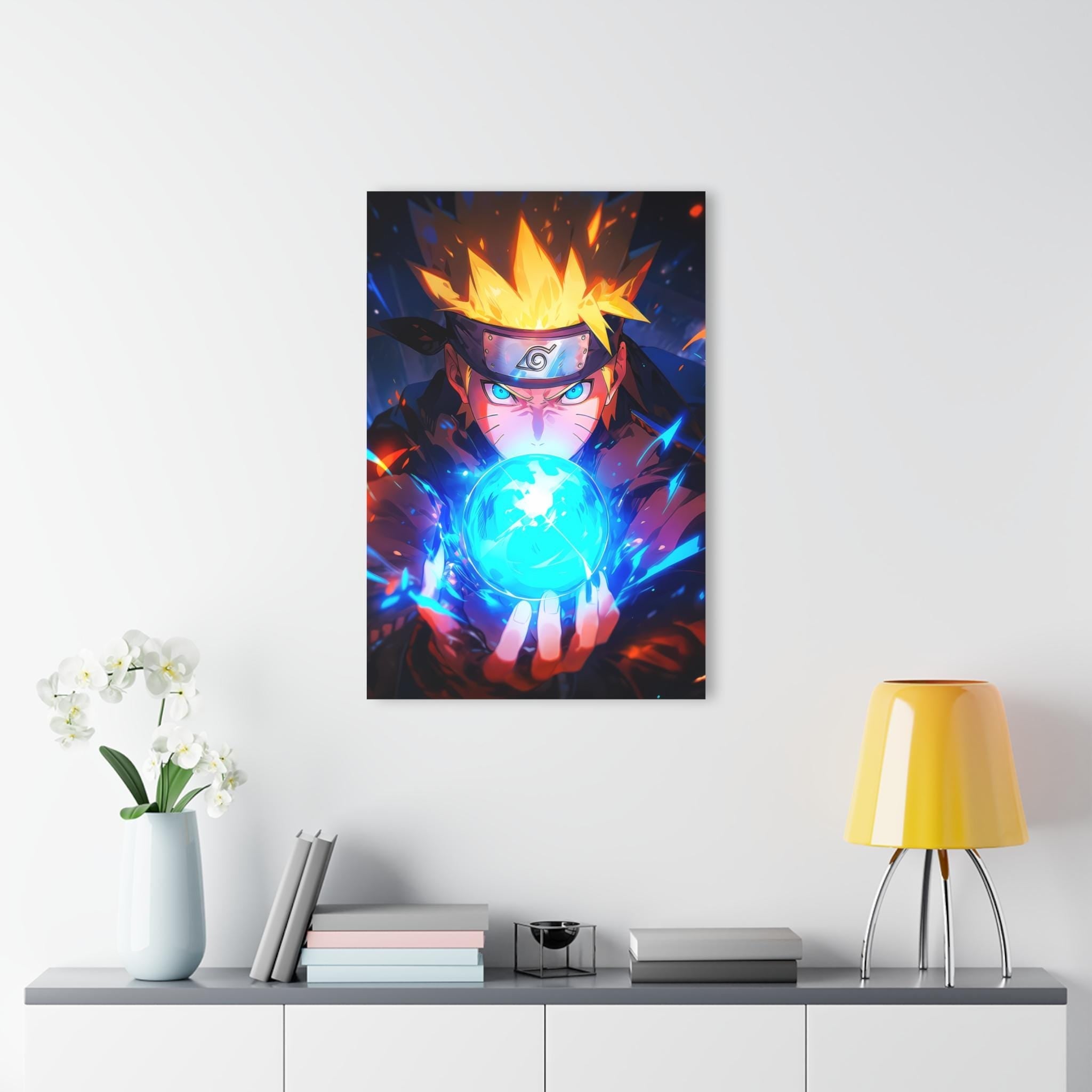 ColorFlow | Lightning Orb Ninja Warrior Anime Metal Wall Art | Electric Chakra Manga Decor-3