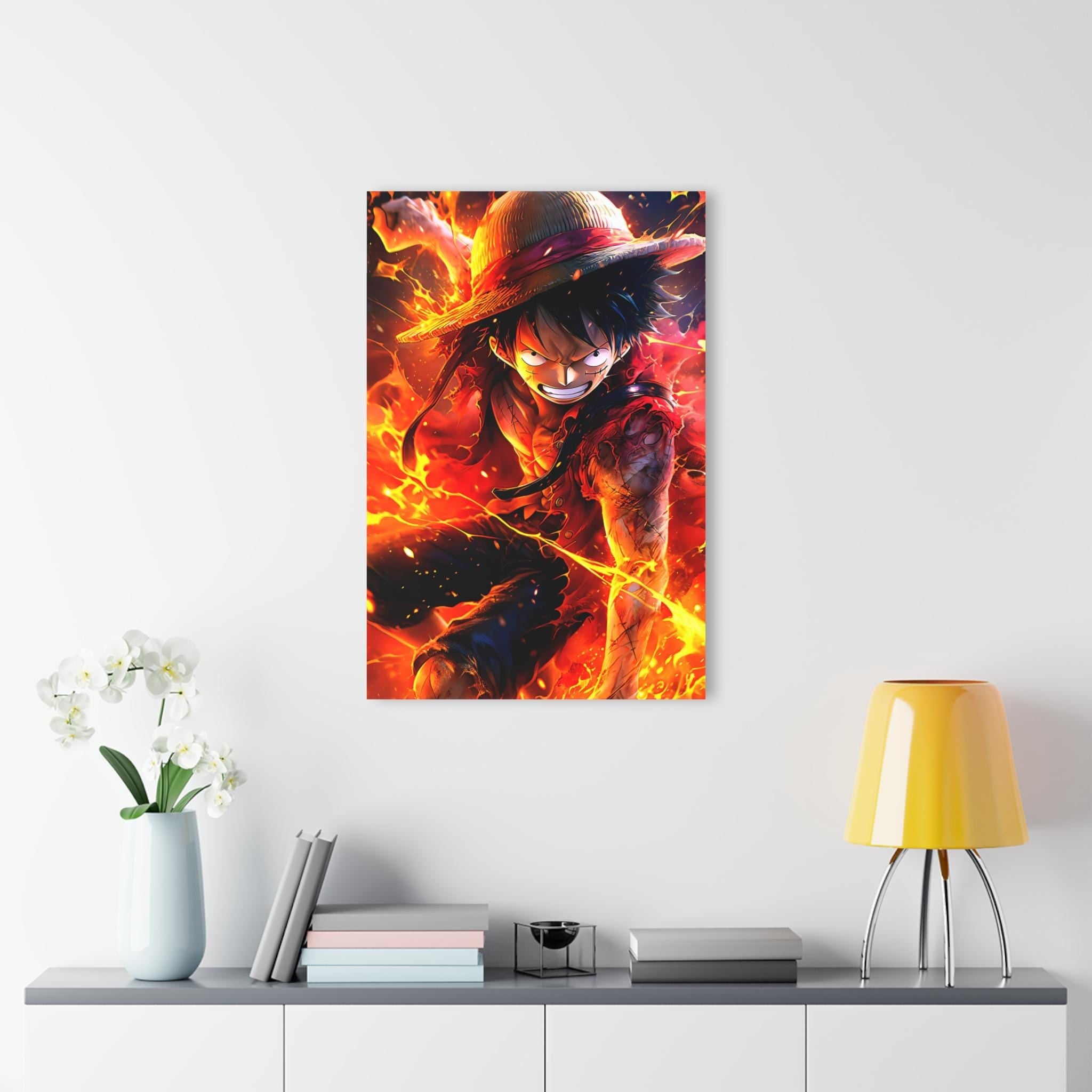 ColorFlow | Inferno Pirate King Anime Metal Wall Art | Epic Fire Manga Artwork for Gaming Room Decor-3