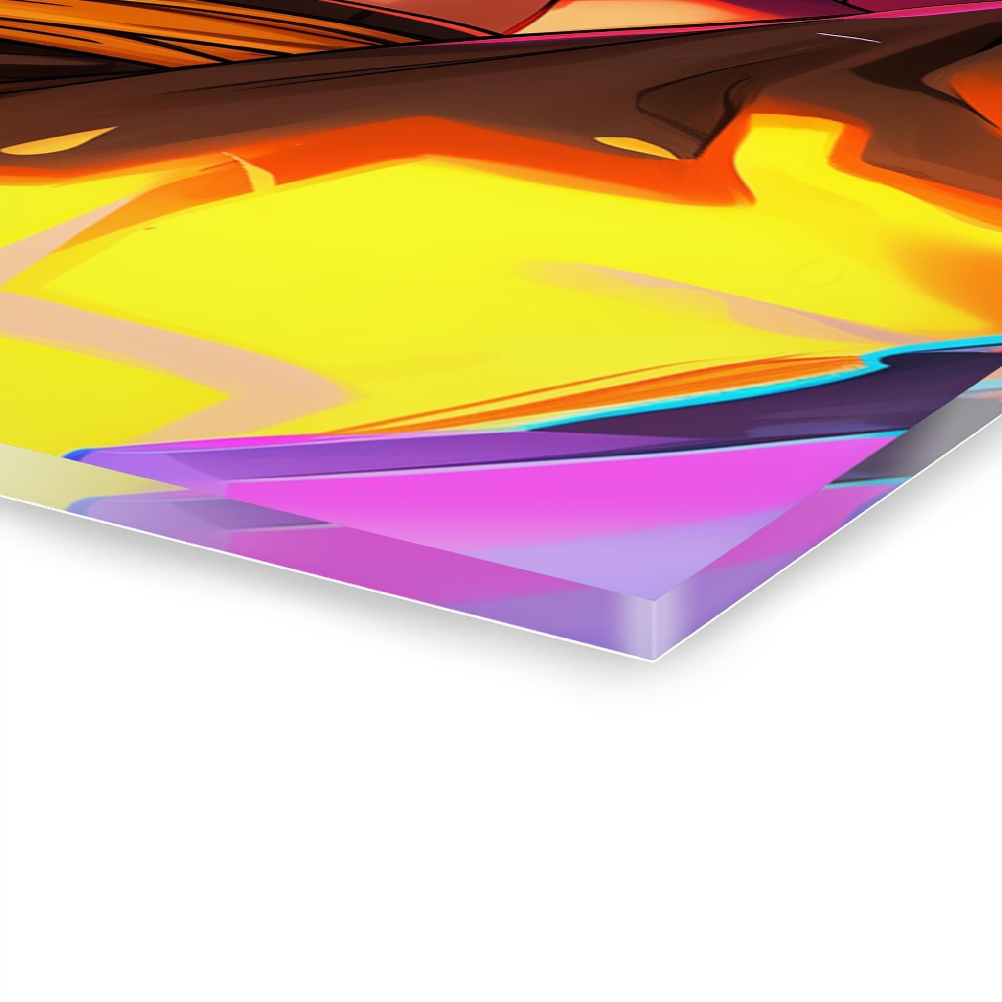 ColorFlow | Flame Awakening Pirate Warrior Anime Metal Wall Art | Explosive Power Manga Style Decor-4