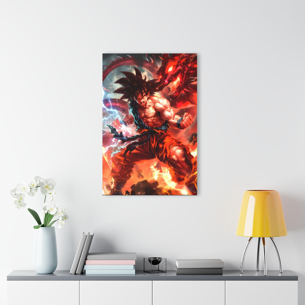 ColorFlow | Dragon Fury Saiyan Warrior Anime Metal Wall Art | Lightning Battle Manga Artwork-3