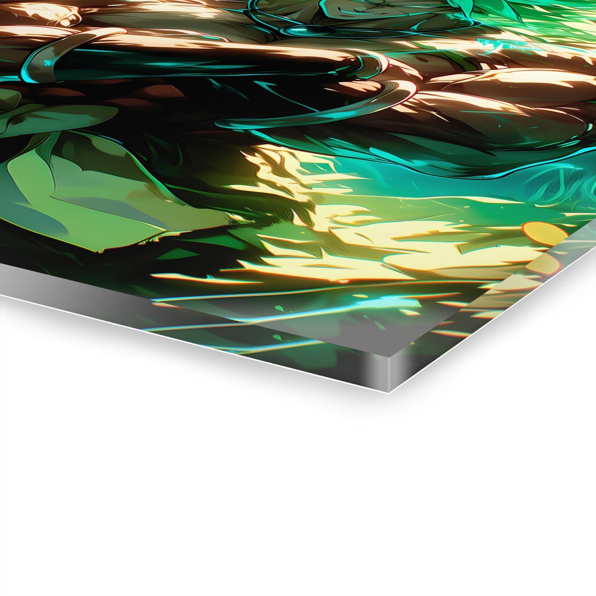 ColorFlow | Emerald Berserker Warrior Anime Metal Wall Art | Savage Power Manga Inspired Decor-2