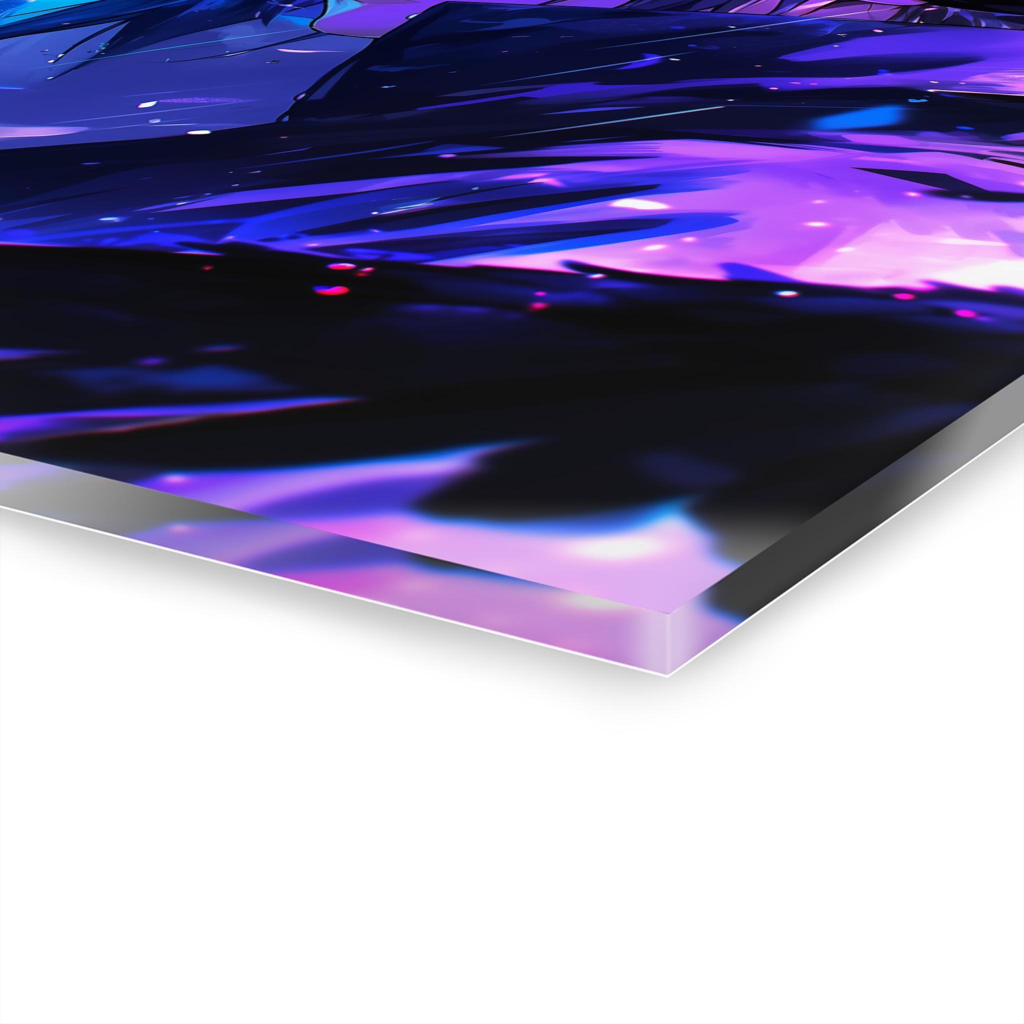 ColorFlow | Midnight Raven Shinobi Anime Metal Wall Art | Crimson Eye Manga Inspired Decor-2