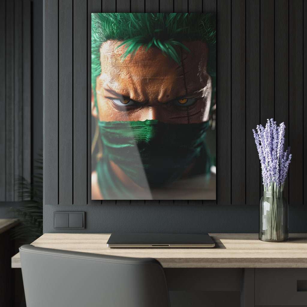 ColorFlow | Shadow Blade Ronin Anime Metal Wall Art | Intense Samurai Manga Room Decor-1