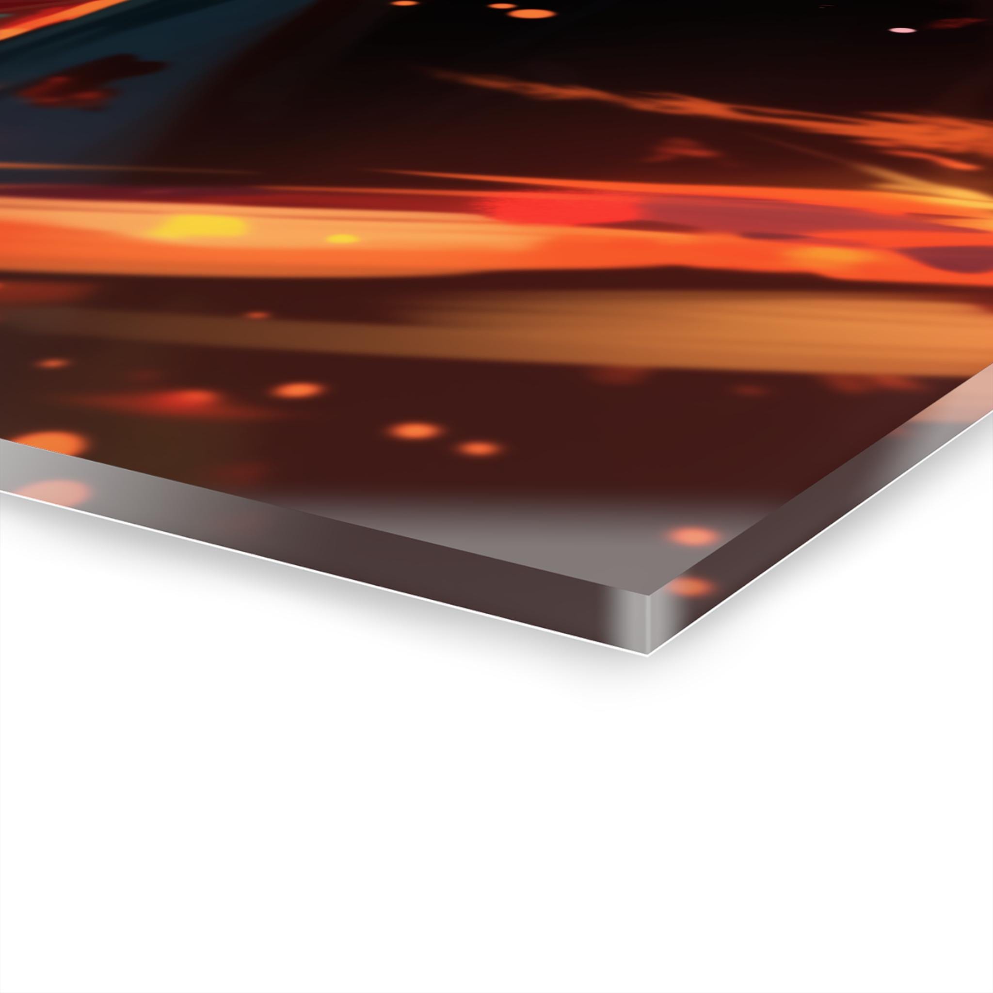 ColorFlow | Flame Edge Swordsman Anime Metal Wall Art | Blazing Katana Manga Inspired Decor-4