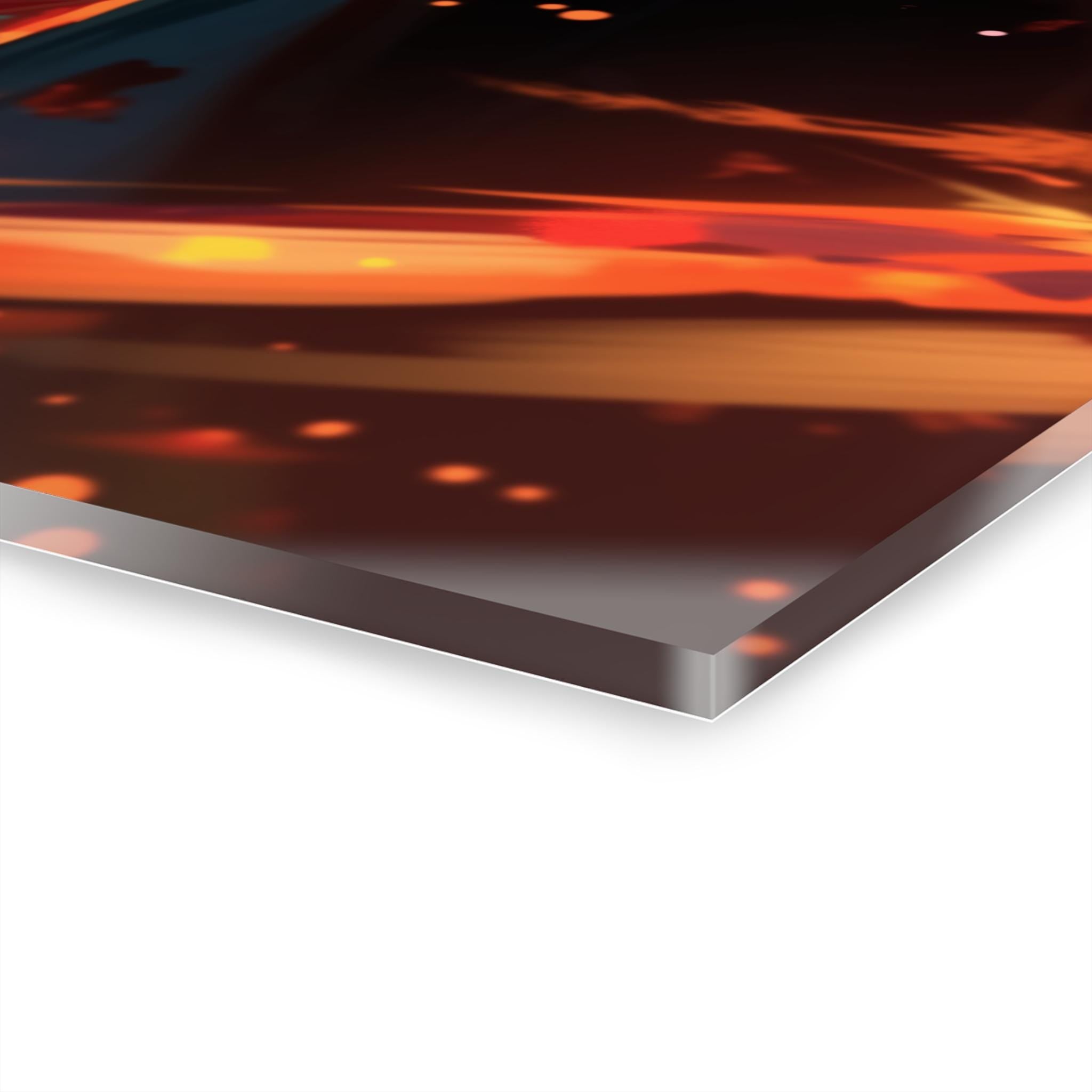 ColorFlow | Flame Edge Swordsman Anime Metal Wall Art | Blazing Katana Manga Inspired Decor-4