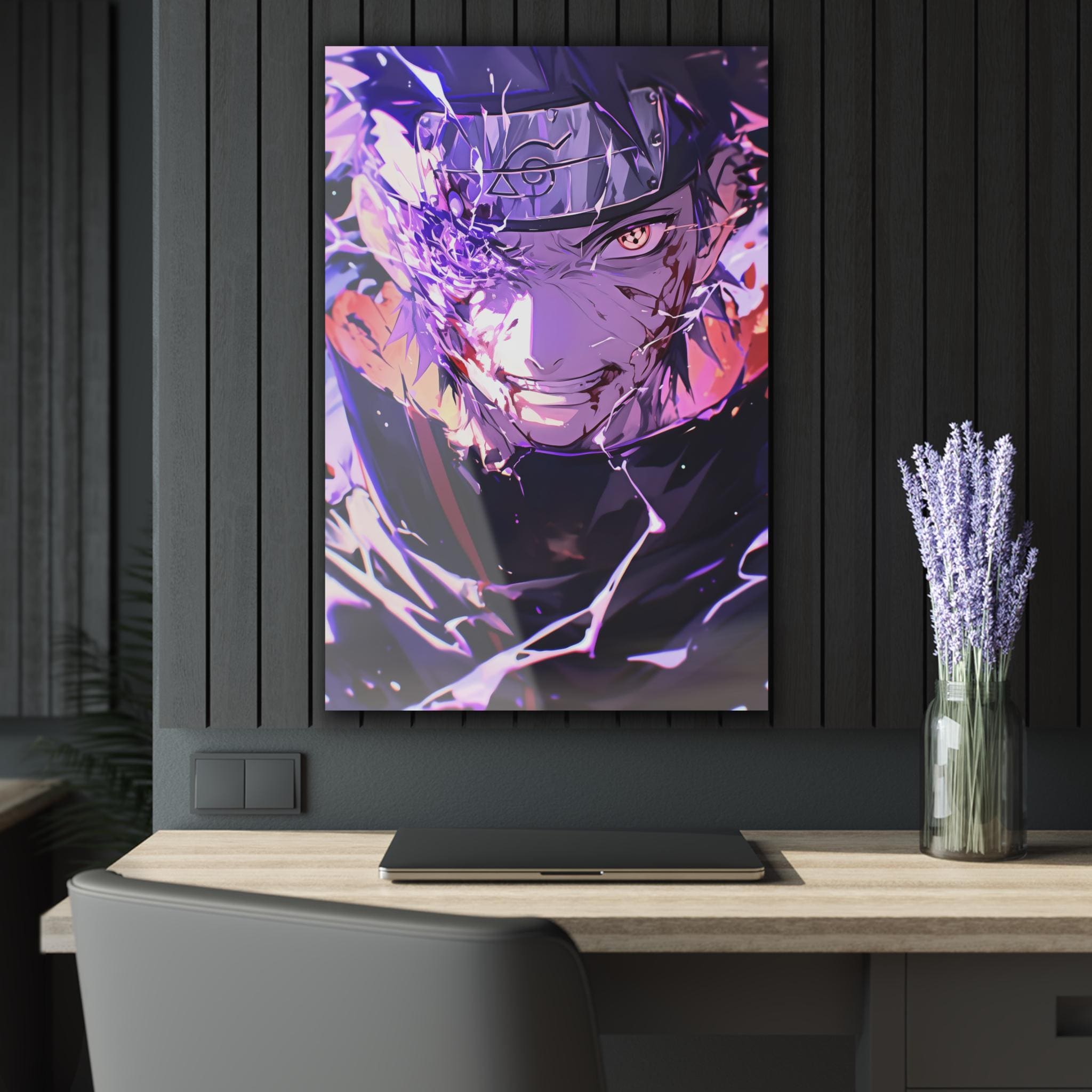 ColorFlow | Shadow Lightning Avenger Anime Metal Wall Art | Cursed Power Manga Inspired Decor-1