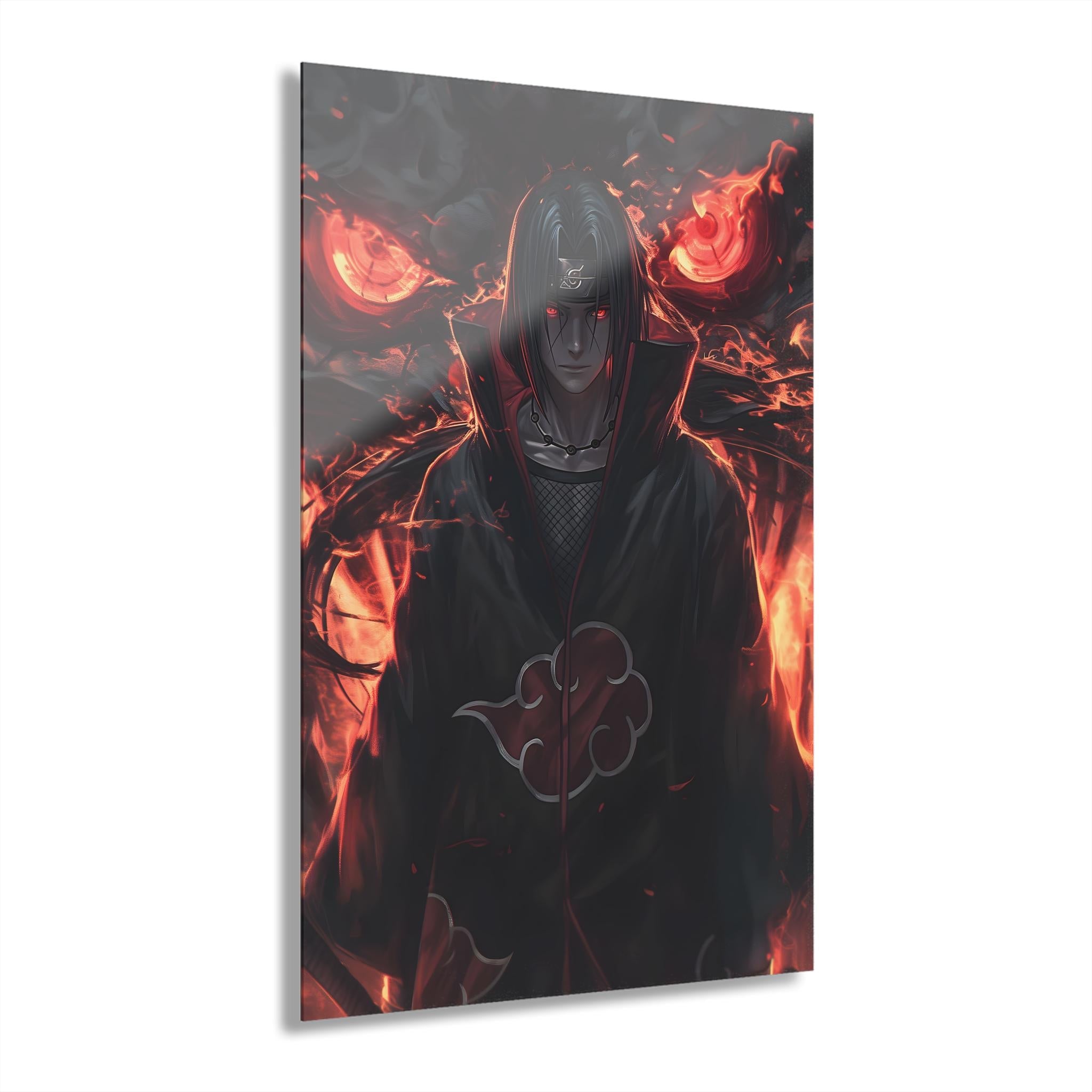 ColorFlow | Infernal Genjutsu Master Anime Metal Wall Art | Scarlet Eye Illusion Manga Decor-0