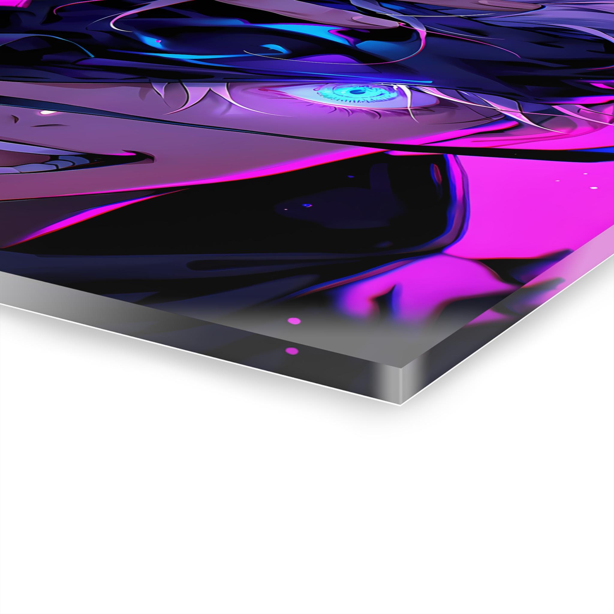 ColorFlow | Neon Mystic Sorcerer Anime Metal Wall Art | Electric Purple Power Manga Decor-2