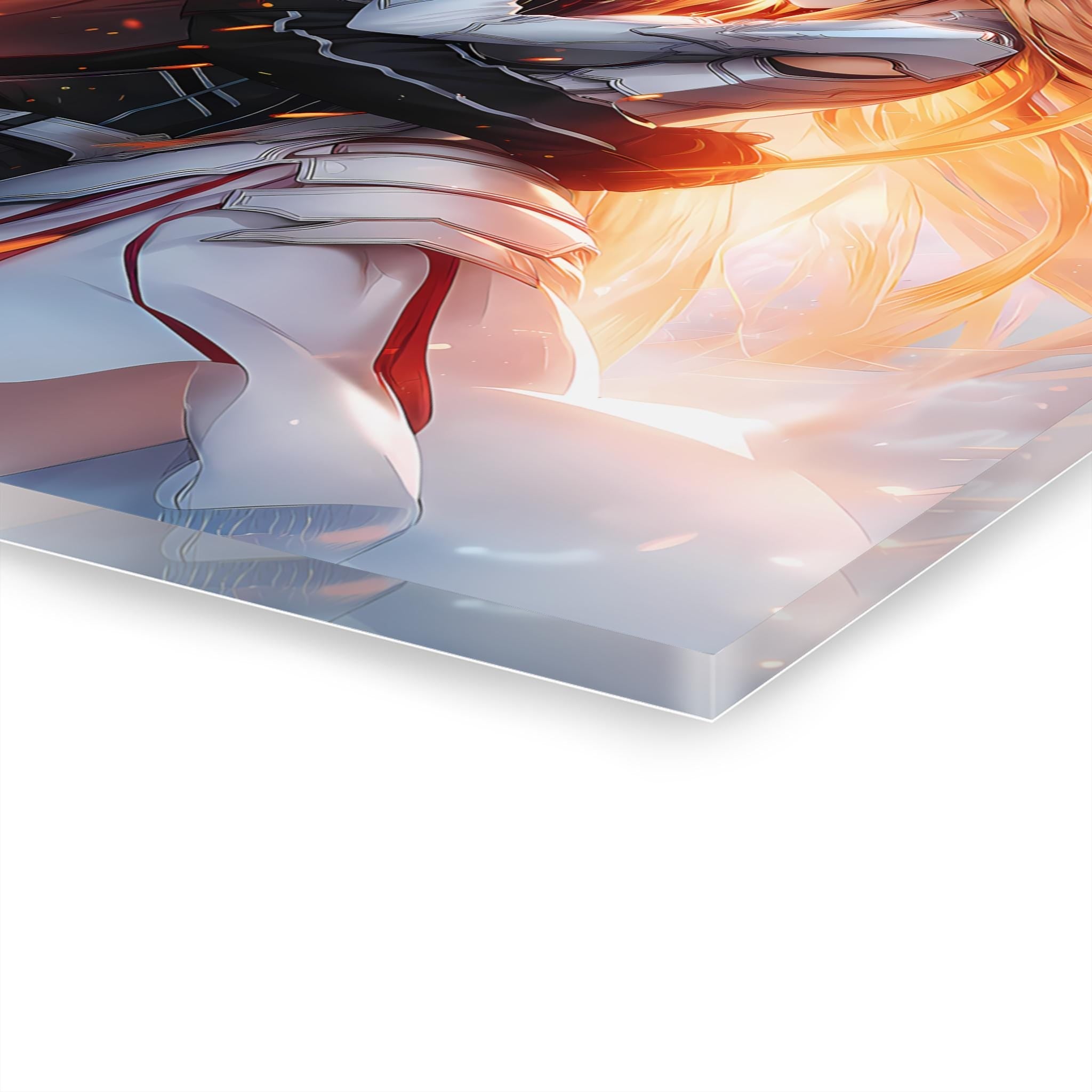 ColorFlow | Eternal Embrace Fantasy Warriors Metal Wall Art | Romantic Anime Inspired Decor-2