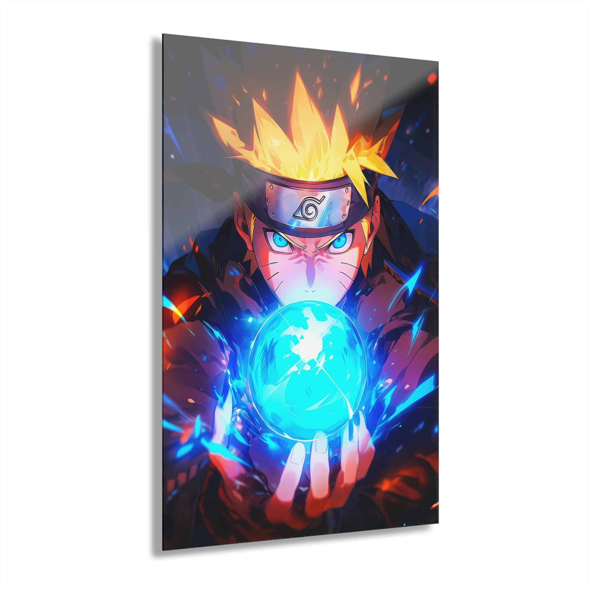 ColorFlow | Lightning Orb Ninja Warrior Anime Metal Wall Art | Electric Chakra Manga Decor-0