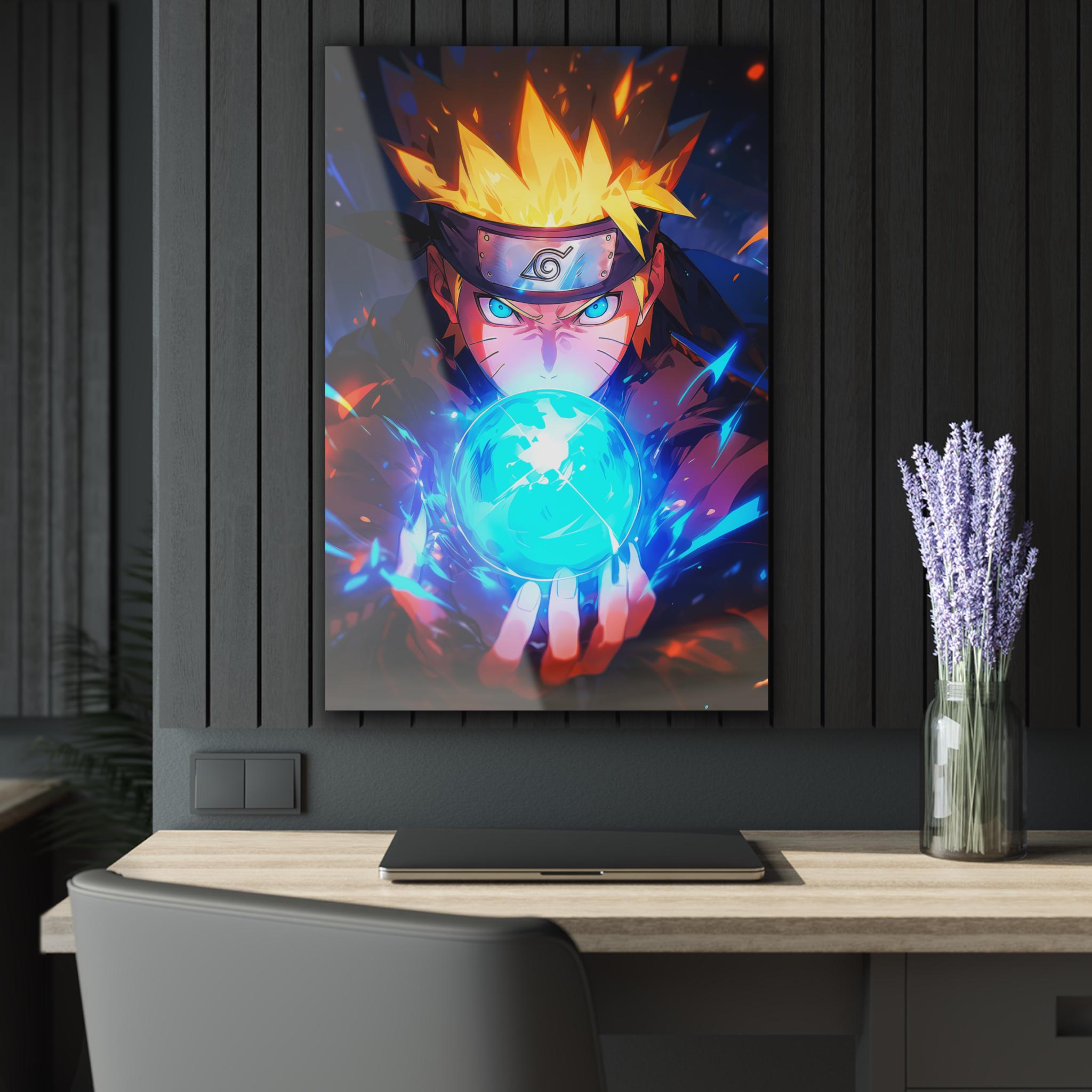 ColorFlow | Lightning Orb Ninja Warrior Anime Metal Wall Art | Electric Chakra Manga Decor-1