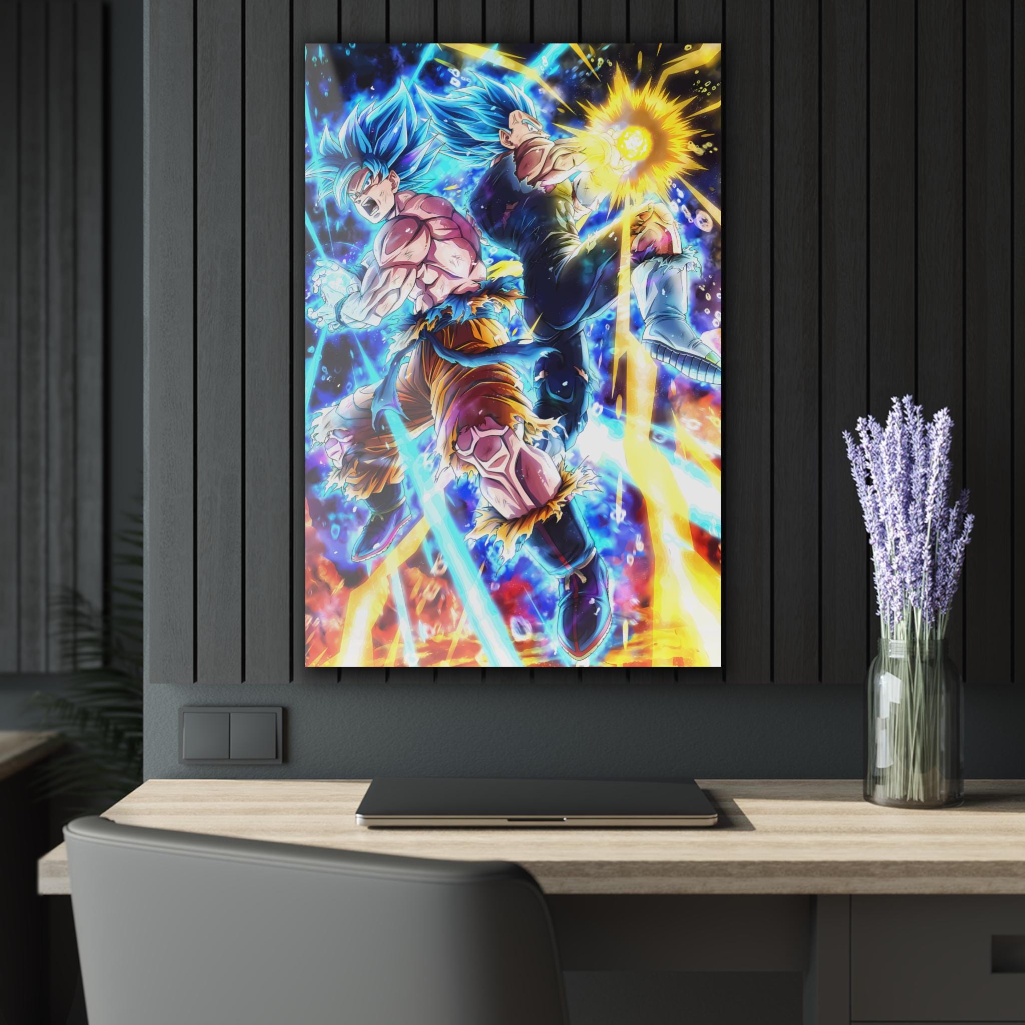 ColorFlow | Cosmic Fusion Battle Legends Anime Metal Wall Art | Ultimate Power Manga Decor-1