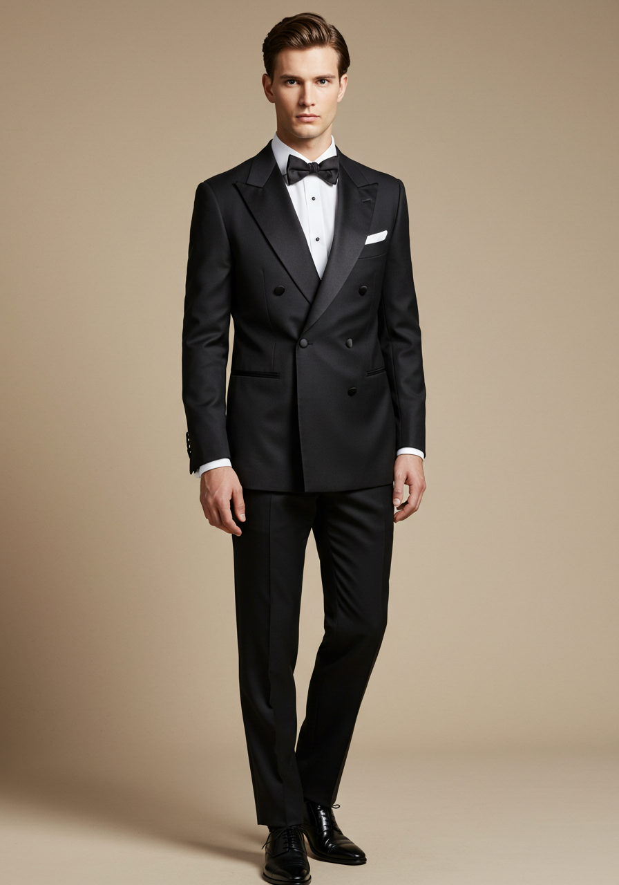 Men’s Black Double-Breasted Dinner Suit-0