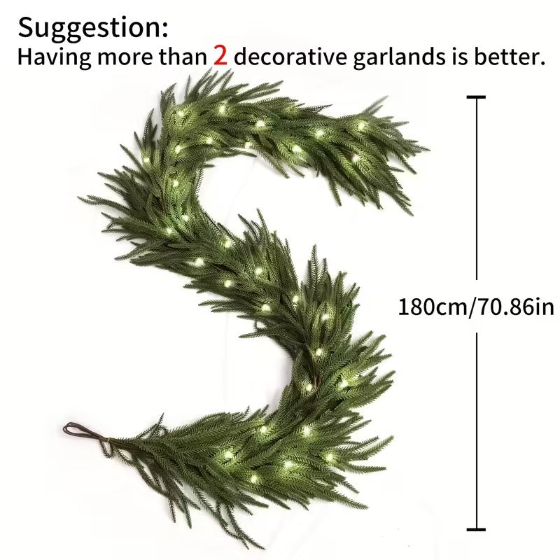 Pine Pre-Lit Christmas Wreath