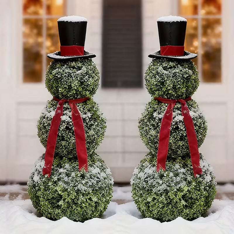 Christmas Topiary Snowman Outdoor Decoration
