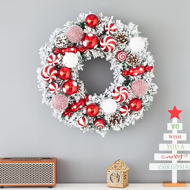 Classic Flocked Christmas Wreath Door & Wall Decor