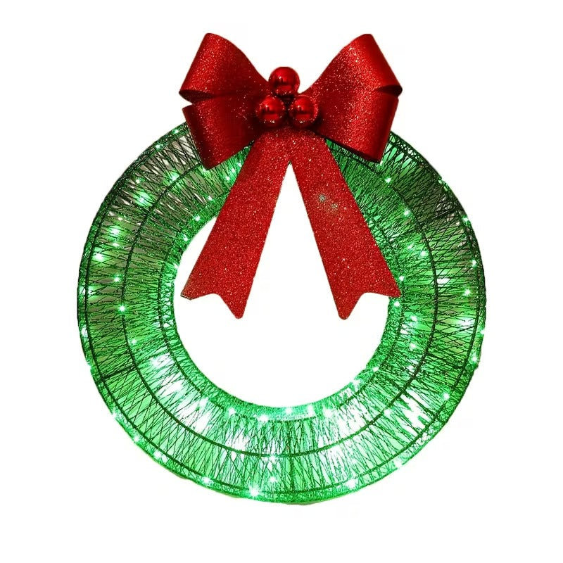 Outdoor Christmas Wreath with LED Lights