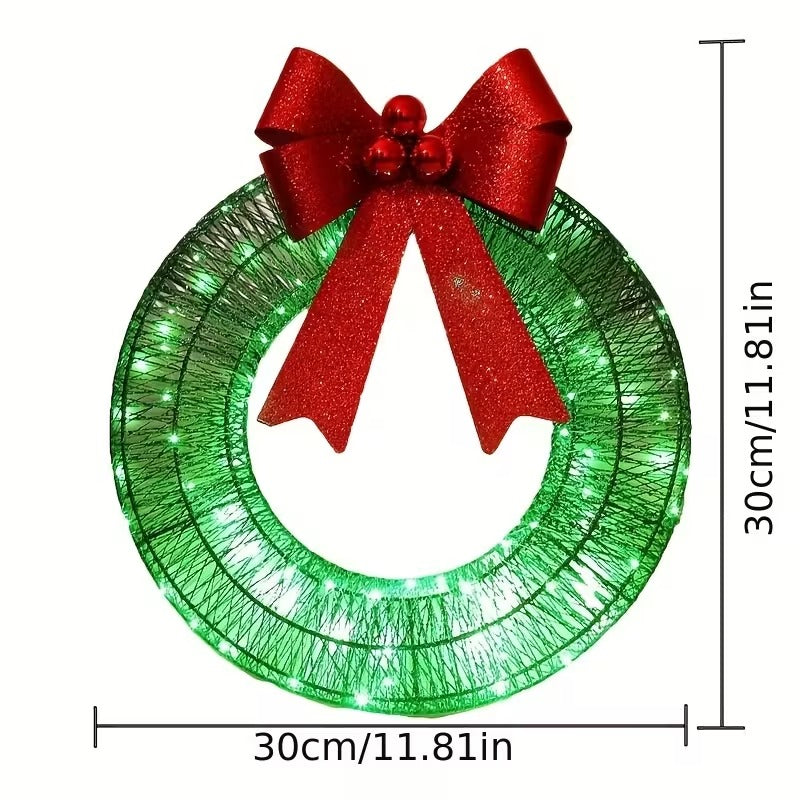Outdoor Christmas Wreath with LED Lights