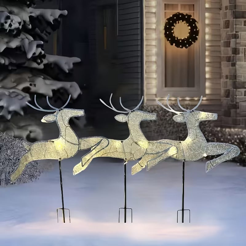 3-in-1 Christmas Reindeer Outdoor Decoration