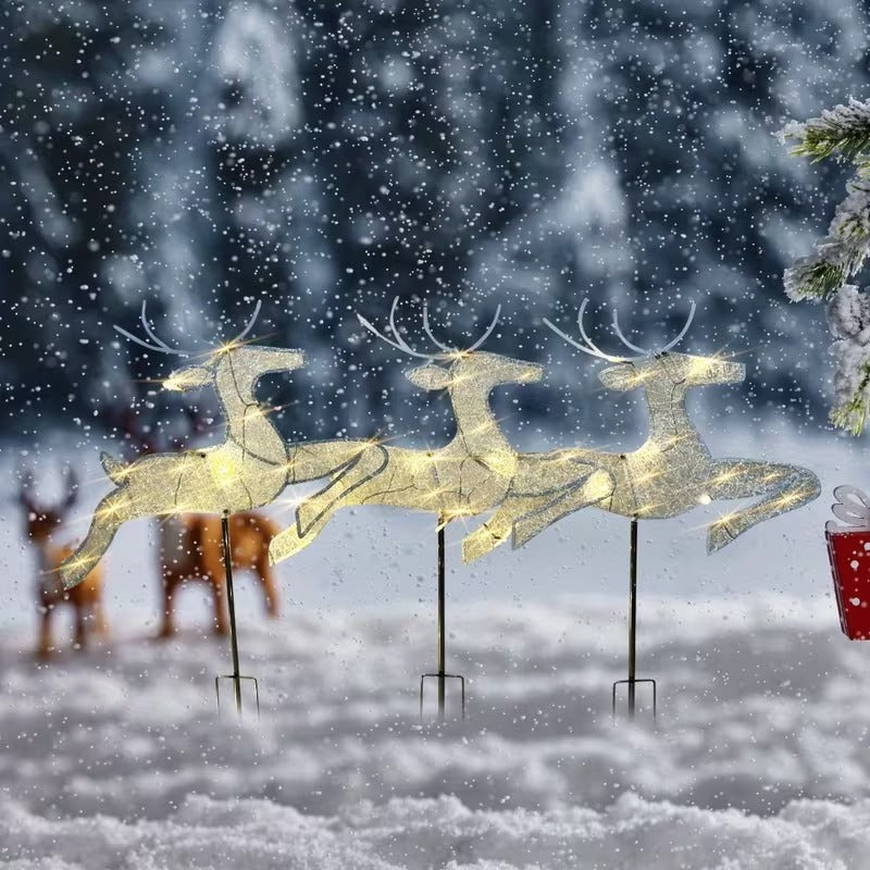 3-in-1 Christmas Reindeer Outdoor Decoration