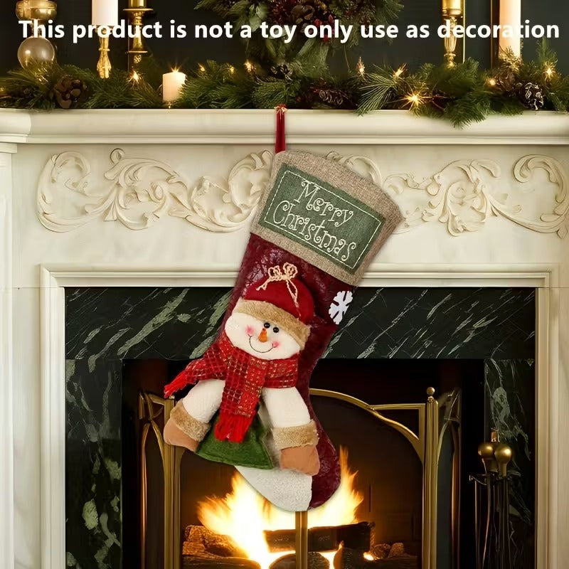 Christmas Stockings Polyester Hanging Decorations (3 pcs)