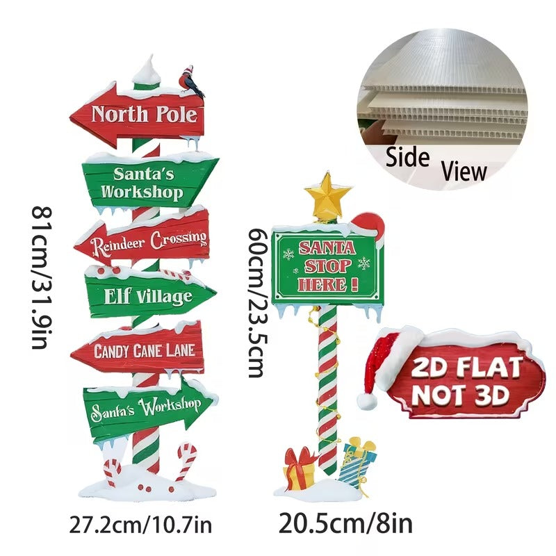 2D Flat Christmas Yard Decor Signs (2-Pack)