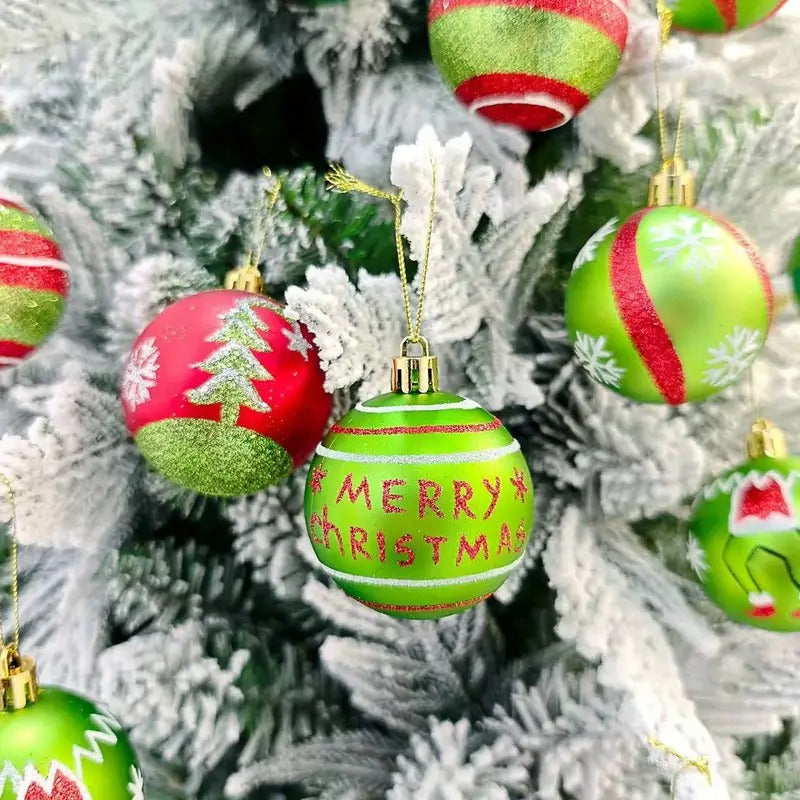 Christmas Ball Decoration Set Red Green White (46pcs)