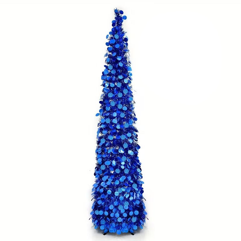 Blue Holographic Sequin Christmas Tree