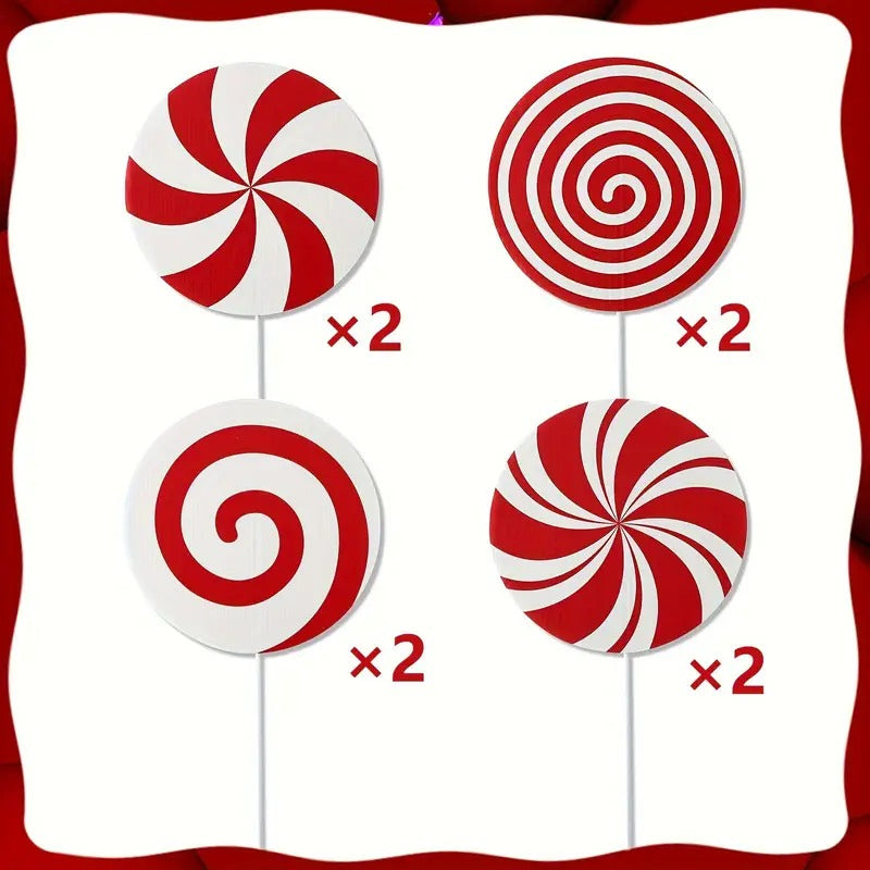 Candy Cane Swirls Christmas Tree Topper & Ornament Set