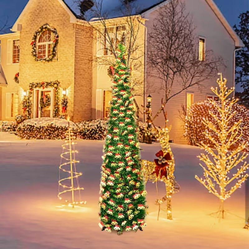 Green Pop-Up Tinsel Christmas Tree