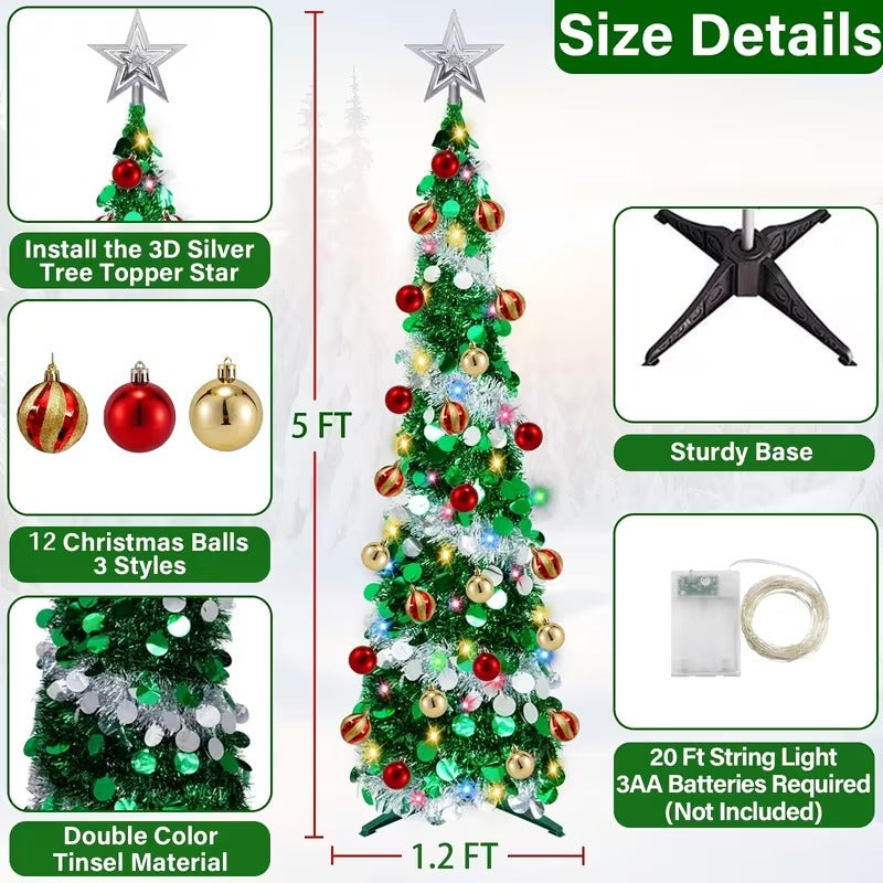 Foldable Metallic Christmas Tree