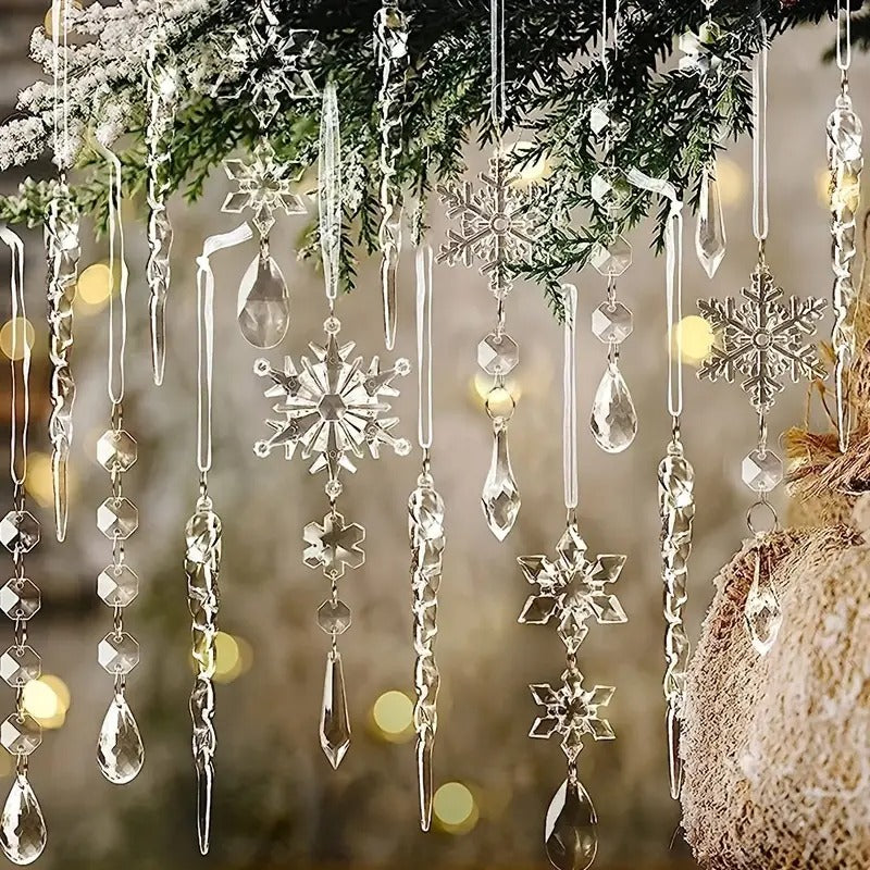 Crystal Christmas Ornament Set Hanging Decor (20PCS)