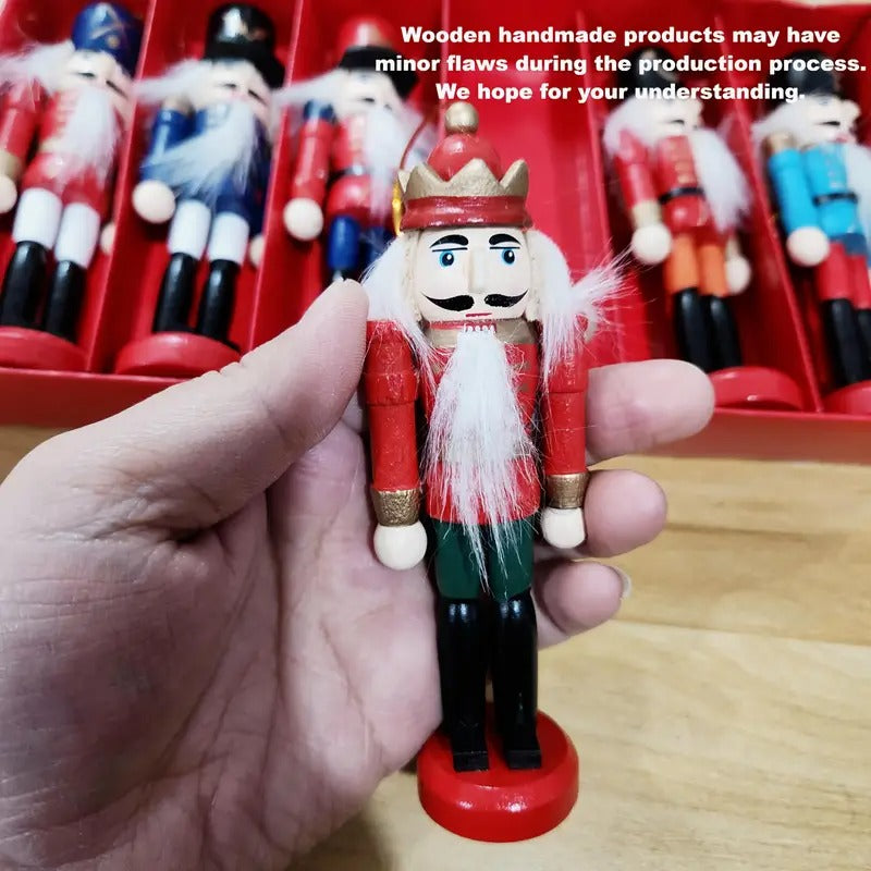 Christmas Nutcracker Ornament Wooden Figures (Set 6-Piece)