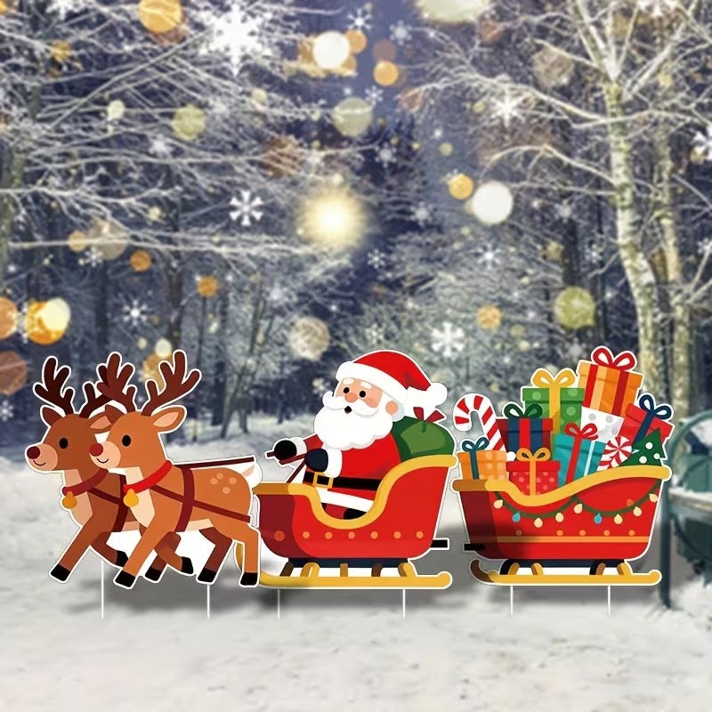 Christmas Santa Sleigh Outdoor Decoration Set
